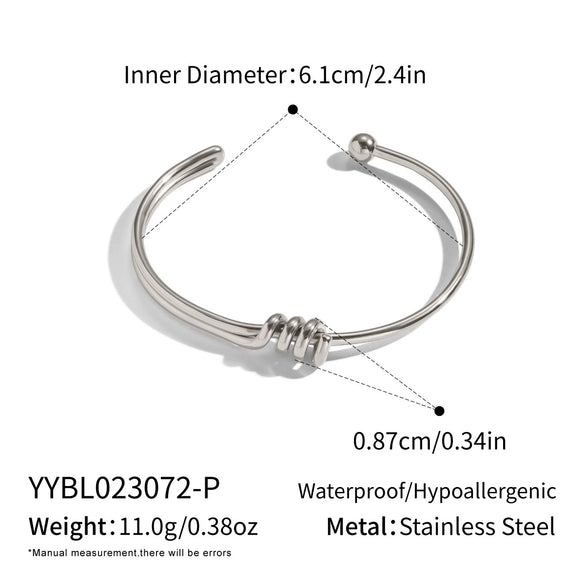 Wholesale Minimalist Geometric Cold Style Twisted Plain Stainless Steel Electroplated Jewelry Ring Bracelet