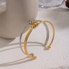 Wholesale Minimalist Geometric Cold Style Twisted Plain Stainless Steel Electroplated Jewelry Ring Bracelet