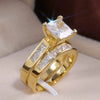 Wholesale Minimalist Geometric Copper Couple Ring Inlaid With Zirconia Jewelry