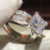 Wholesale Minimalist Geometric Copper Couple Ring Inlaid With Zirconia Jewelry