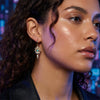 Wholesale Minimalist Geometric Copper Electroplated Devil's Eye Pendant Earrings Unisex