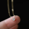 Wholesale Minimalist Geometric Copper Inlaid Single Diamond Clavicle Necklace For Women