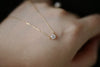 Wholesale Minimalist Geometric Copper Inlaid Single Diamond Clavicle Necklace For Women