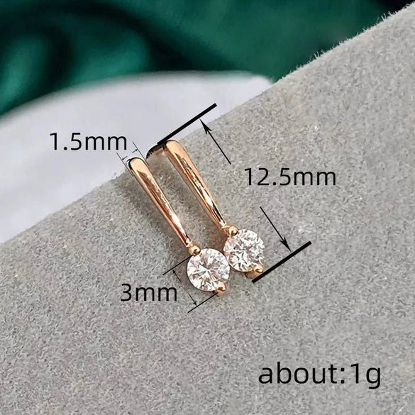 Wholesale Minimalist Geometric Copper Inlaid Zirconia Women's Earrings