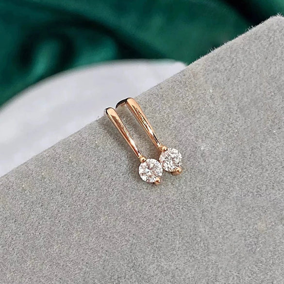 Wholesale Minimalist Geometric Copper Inlaid Zirconia Women's Earrings