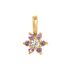 Wholesale Minimalist Geometric Copper Mixed Gemstone Inlay Pendant Necklace With O Chain For Women
