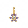 Wholesale Minimalist Geometric Copper Mixed Gemstone Inlay Pendant Necklace With O Chain For Women