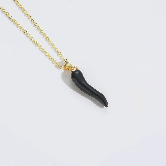 Wholesale Minimalist Geometric Copper O Chain Women's Necklace With Multicolor Pepper Pendant And Mixed Gemstone Inlay Dripping Oil Design