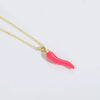 Wholesale Minimalist Geometric Copper O Chain Women's Necklace With Multicolor Pepper Pendant And Mixed Gemstone Inlay Dripping Oil Design