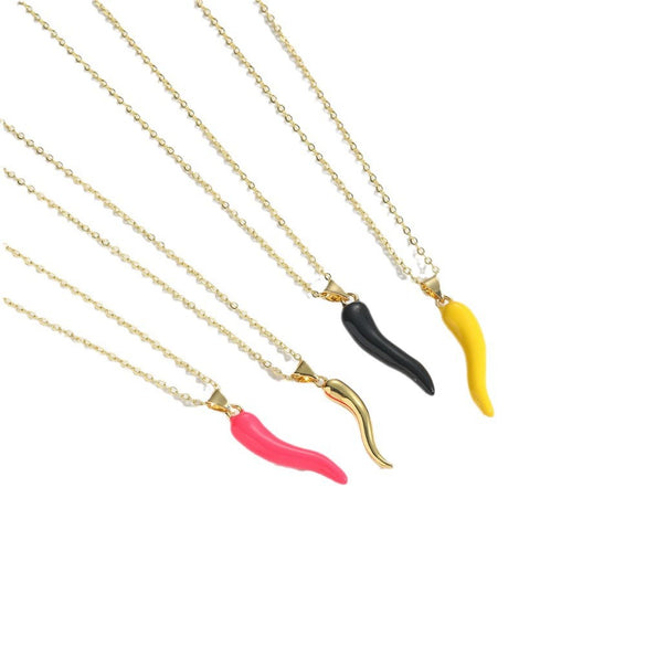 Wholesale Minimalist Geometric Copper O Chain Women's Necklace With Multicolor Pepper Pendant And Mixed Gemstone Inlay Dripping Oil Design