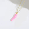 Wholesale Minimalist Geometric Copper O Chain Women's Necklace With Multicolor Pepper Pendant And Mixed Gemstone Inlay Dripping Oil Design