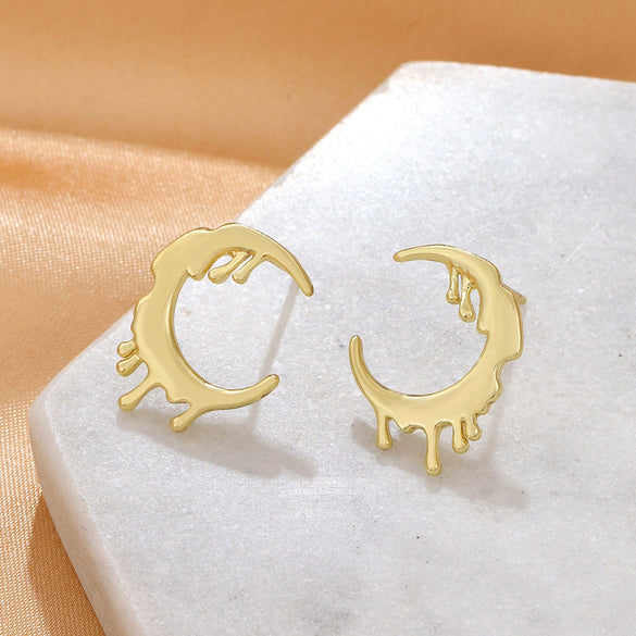 Wholesale Minimalist Geometric Copper Pendant Earrings For Women With Electroplating