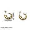 Wholesale Minimalist Geometric Cshaped Stainless Steel Vacuum Electroplated Unisex Earrings
