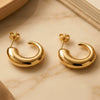 Wholesale Minimalist Geometric Cshaped Stainless Steel Vacuum Electroplated Unisex Earrings