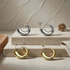Wholesale Minimalist Geometric Cshaped Stainless Steel Vacuum Electroplated Unisex Earrings