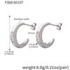 Wholesale Minimalist Geometric Cshaped Zircon Inlaid Stainless Steel Earrings With 18K Real Gold Plating For Women