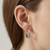 Wholesale Minimalist Geometric Cshaped Zircon Inlaid Stainless Steel Earrings With 18K Real Gold Plating For Women