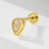 Wholesale Minimalist Geometric Drop Shape S925 Silver Opal Inlaid Earrings For Women