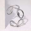 Wholesale Minimalist Geometric Electroplated Asymmetrical Open Stainless Steel Bracelet For Women
