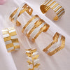 Wholesale Minimalist Geometric Enamel Oil Drip Open Bracelet Set Stainless Steel 18K Gold Plated Accessories