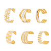 Wholesale Minimalist Geometric Enamel Oil Drip Open Bracelet Set Stainless Steel 18K Gold Plated Accessories