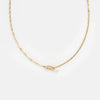 Wholesale Minimalist Geometric Gold Plated Copper Necklace With Birthstone Zircon And Double Chain For Unisex