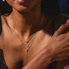 Wholesale Minimalist Geometric Gold Plated Copper Necklace With Birthstone Zircon And Double Chain For Unisex