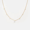 Wholesale Minimalist Geometric Gold Plated Copper Necklace With Birthstone Zircon And Double Chain For Unisex