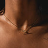 Wholesale Minimalist Geometric Gold Plated Copper Necklace With Birthstone Zircon And Double Chain For Unisex