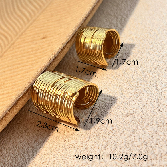 Wholesale Minimalist Geometric Heart Shape Stainless Steel Electroplated Opening Adjustable Ring
