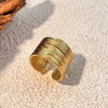 Wholesale Minimalist Geometric Heart Shape Stainless Steel Electroplated Opening Adjustable Ring