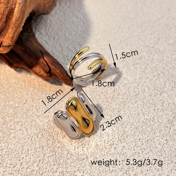 Wholesale Minimalist Geometric Heart Shape Stainless Steel Ring With Electroplating For Unisex