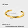 Wholesale Minimalist Geometric 18K Gold Plated Stainless Steel Open Bracelet For Women