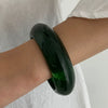 Wholesale Minimalist Geometric Metal Amber Resin Open Bracelet For Women Electroplated