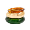 Wholesale Minimalist Geometric Metal Amber Resin Open Bracelet For Women Electroplated