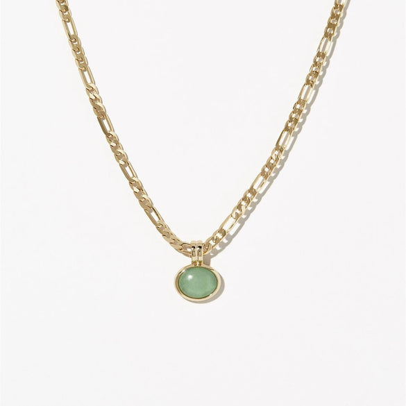 Wholesale Minimalist Geometric Natural Stone Stainless Steel And Titanium Steel Necklace With Chopin Chain Electroplated In 14K True Gold Color Preservation For Unisex