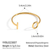 Wholesale Minimalist Geometric Open Bracelet Stainless Steel 18K Gold Vacuum Plated Jewelry