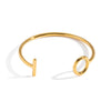 Wholesale Minimalist Geometric Open Bracelet Stainless Steel 18K Gold Vacuum Plated Jewelry