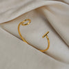 Wholesale Minimalist Geometric Open Bracelet Stainless Steel 18K Gold Vacuum Plated Jewelry