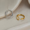 Wholesale Minimalist Geometric Open Ring Stainless Steel 18K Gold Vacuum Plated Unisex Women Jewelry