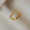 Wholesale Minimalist Geometric Open Ring Stainless Steel 18K Gold Vacuum Plated Unisex Women Jewelry