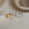 Wholesale Minimalist Geometric Open Ring Stainless Steel 18K Gold Vacuum Plated Unisex Women Jewelry