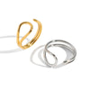 Wholesale Minimalist Geometric Open Ring Stainless Steel 18K Gold Vacuum Plated Unisex Women Jewelry