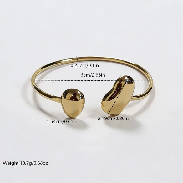 Wholesale Minimalist Geometric Oval Open Stainless Steel Goldplated Bracelet Niche Jewelry Accessories