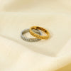 Wholesale Minimalist Geometric Pattern Electroplated Stainless Steel Ring For Women