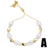 Wholesale Minimalist Geometric Pearl Bracelet Copper 18K Gold Plated