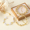Wholesale Minimalist Geometric Pearl Bracelet Copper 18K Gold Plated