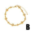 Wholesale Minimalist Geometric Pearl Bracelet Copper 18K Gold Plated