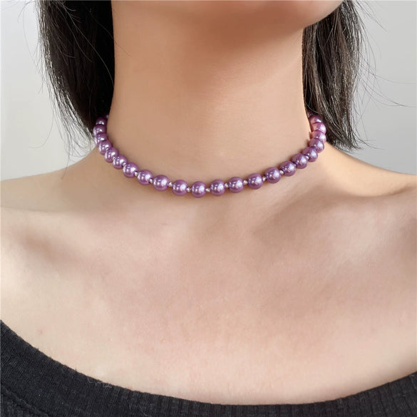 Wholesale Minimalist Geometric Pearl O Chain Handmade Clavicle Necklace Jewelry For Female