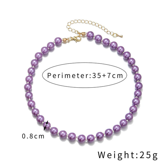 Wholesale Minimalist Geometric Pearl O Chain Handmade Clavicle Necklace Jewelry For Female